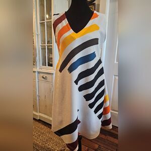UNCLE FRANK Boho Artsy Striped Sleeveless Tunic Dress Size XS Festival Whimsical